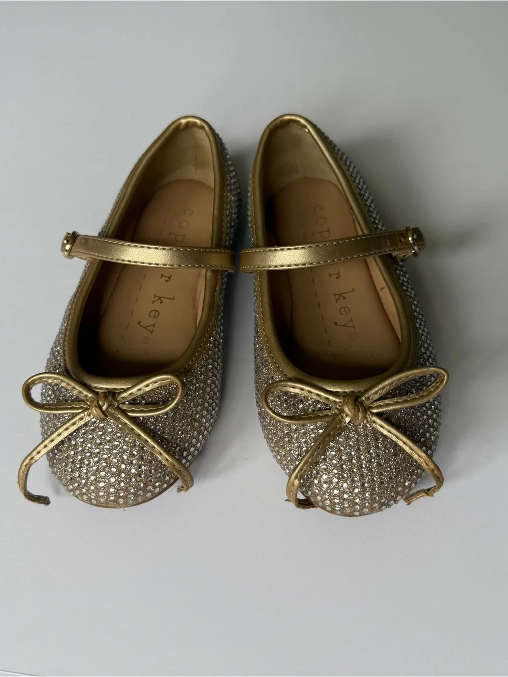 Girls Gold Ballet Flats